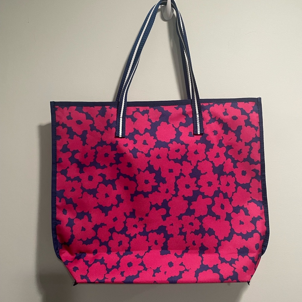 {Estee Lauder} pink and purple poppy floral tote bag unused